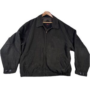 Cutter & Buck SOFT‎ Faux Suede Bomber Jacket Olive Sz XXL Golf Preppy Classic